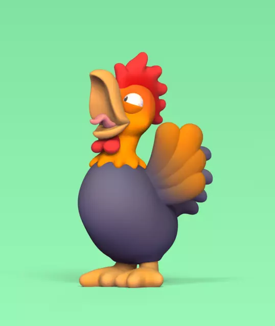 Rooster Crowing 3D print model_0