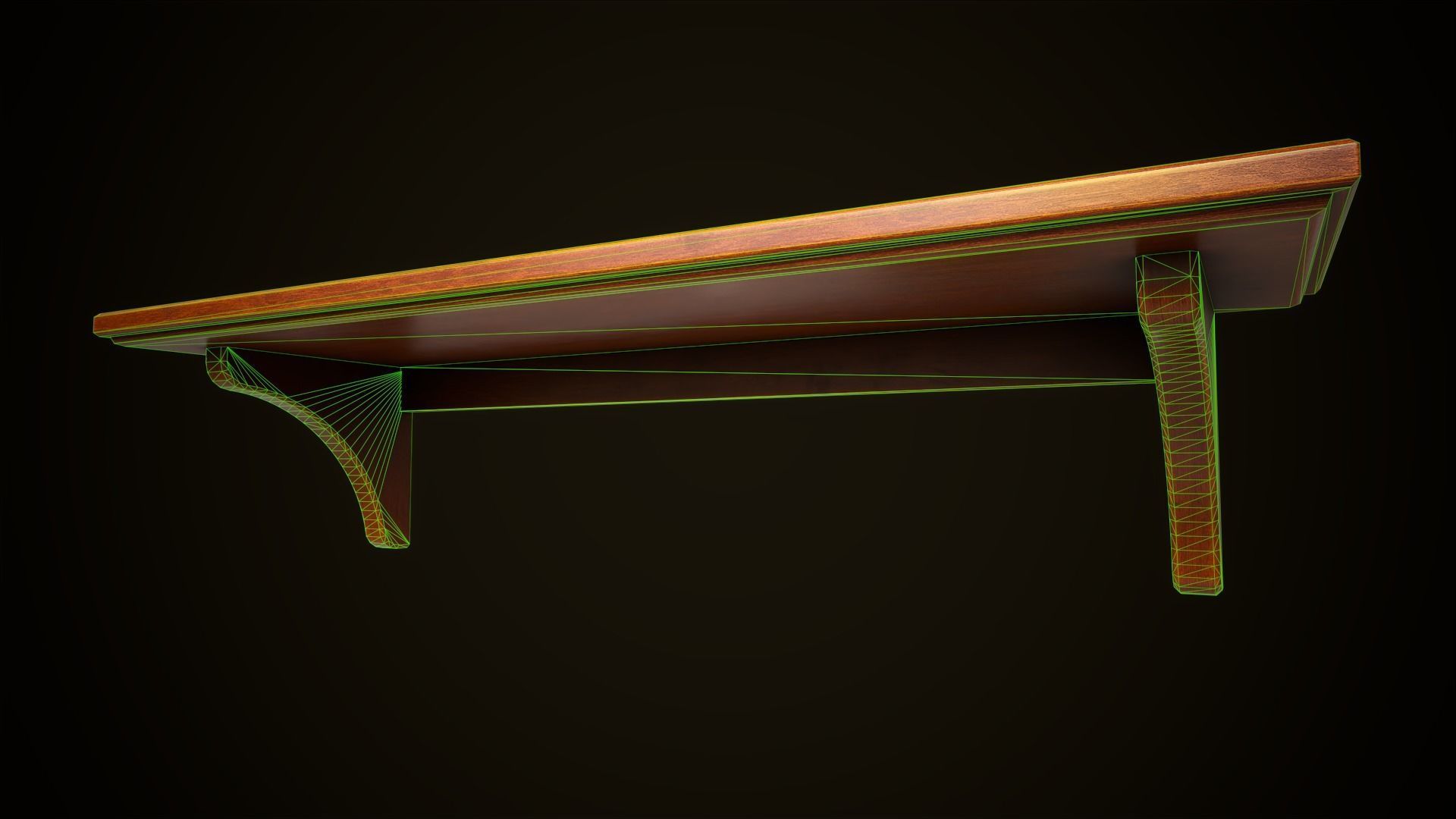 Vintage shelf with books Low-poly 3D model_24