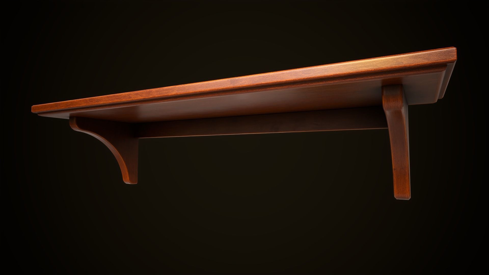 Vintage shelf with books Low-poly 3D model_23