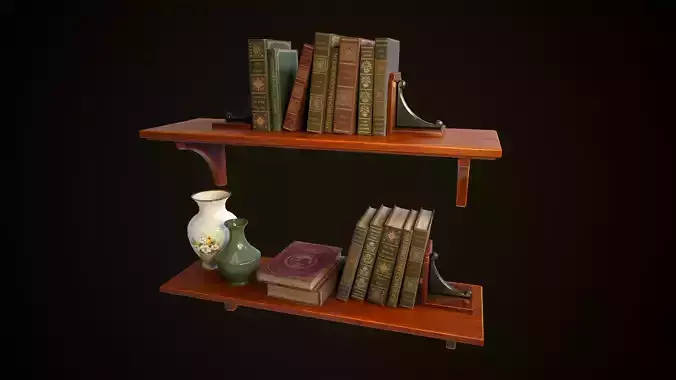 Vintage shelf with books