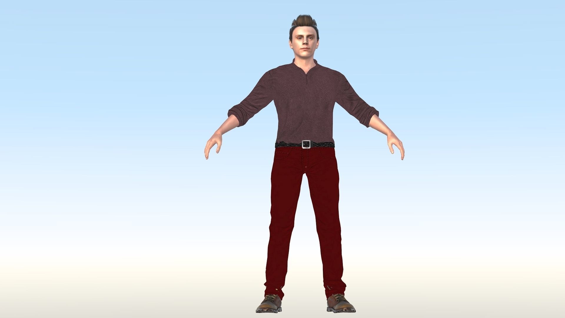 Evan Peters Low-poly 3D model_1