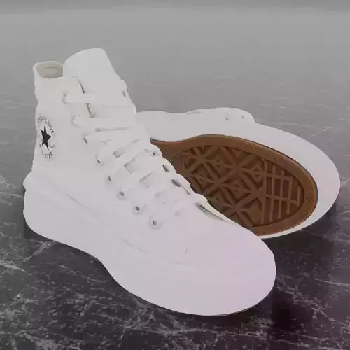 CONVERSE 3D SHOES - WHITE Low-poly 3D model