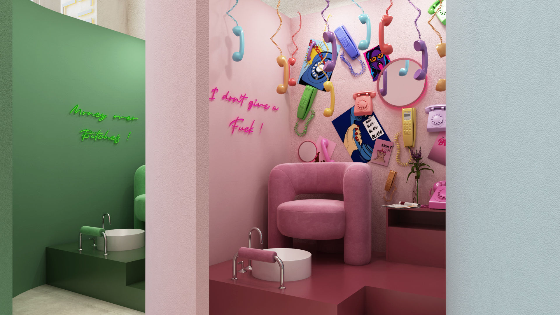 Nail and Spa Salon Interior Project Scene 3D Model  3D model_3