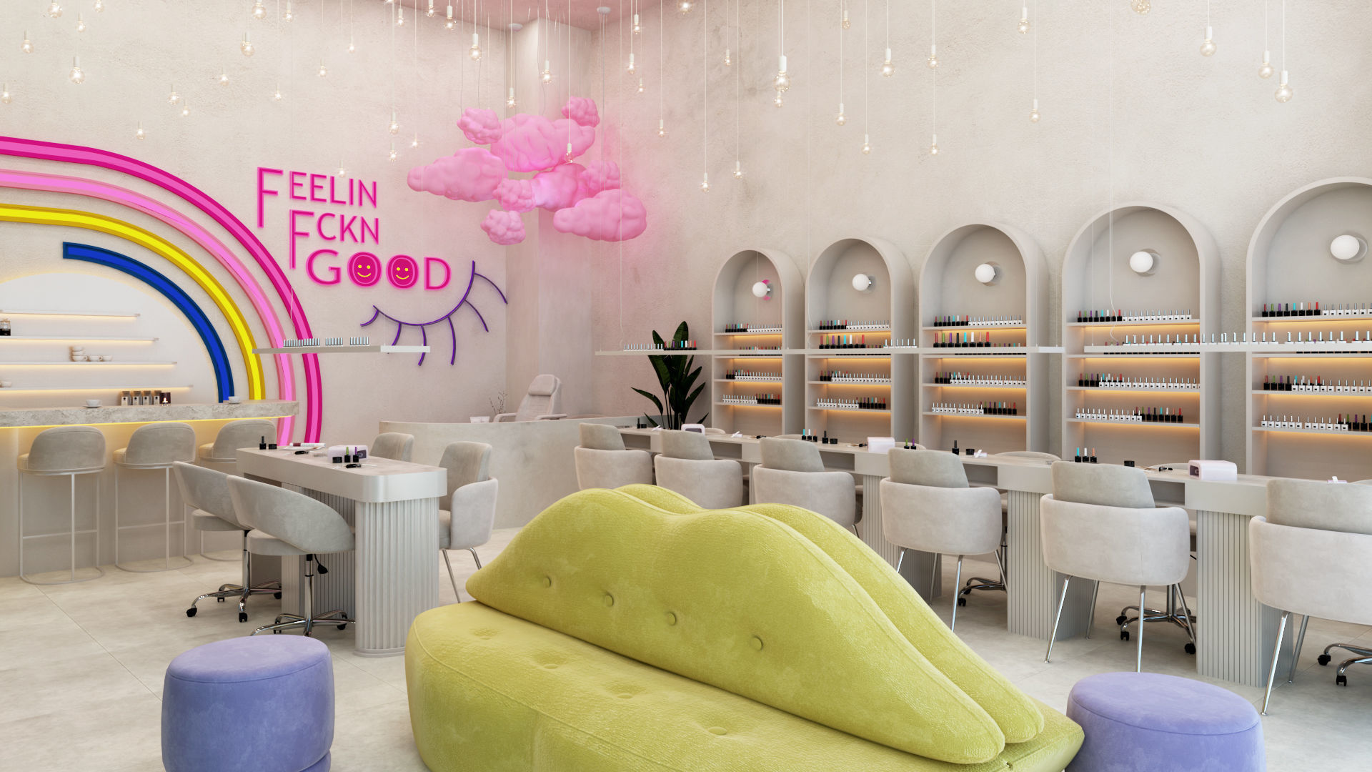 Nail and Spa Salon Interior Project Scene 3D Model  3D model_1