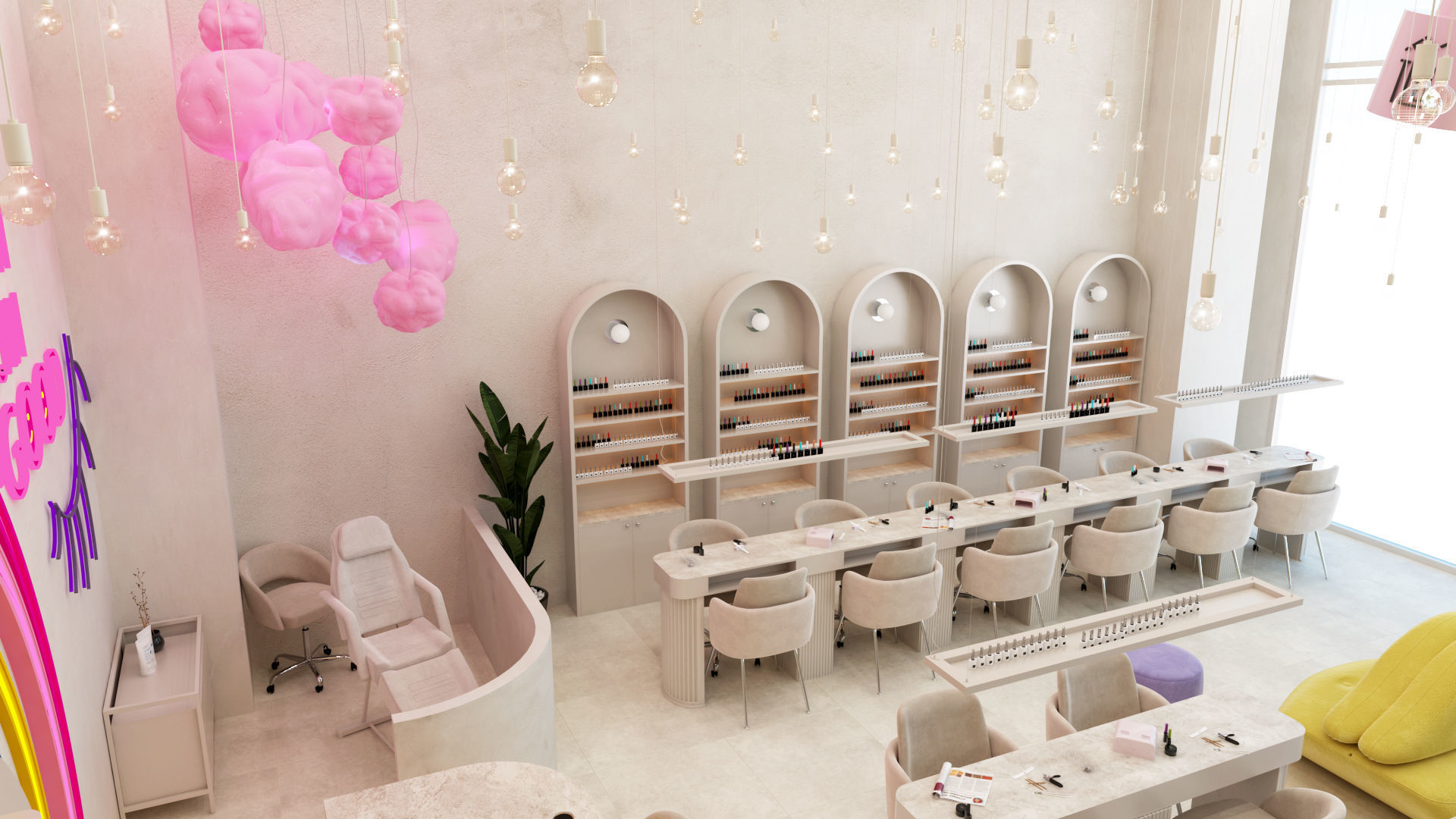 Nail and Spa Salon Interior Project Scene 3D Model  3D model_2