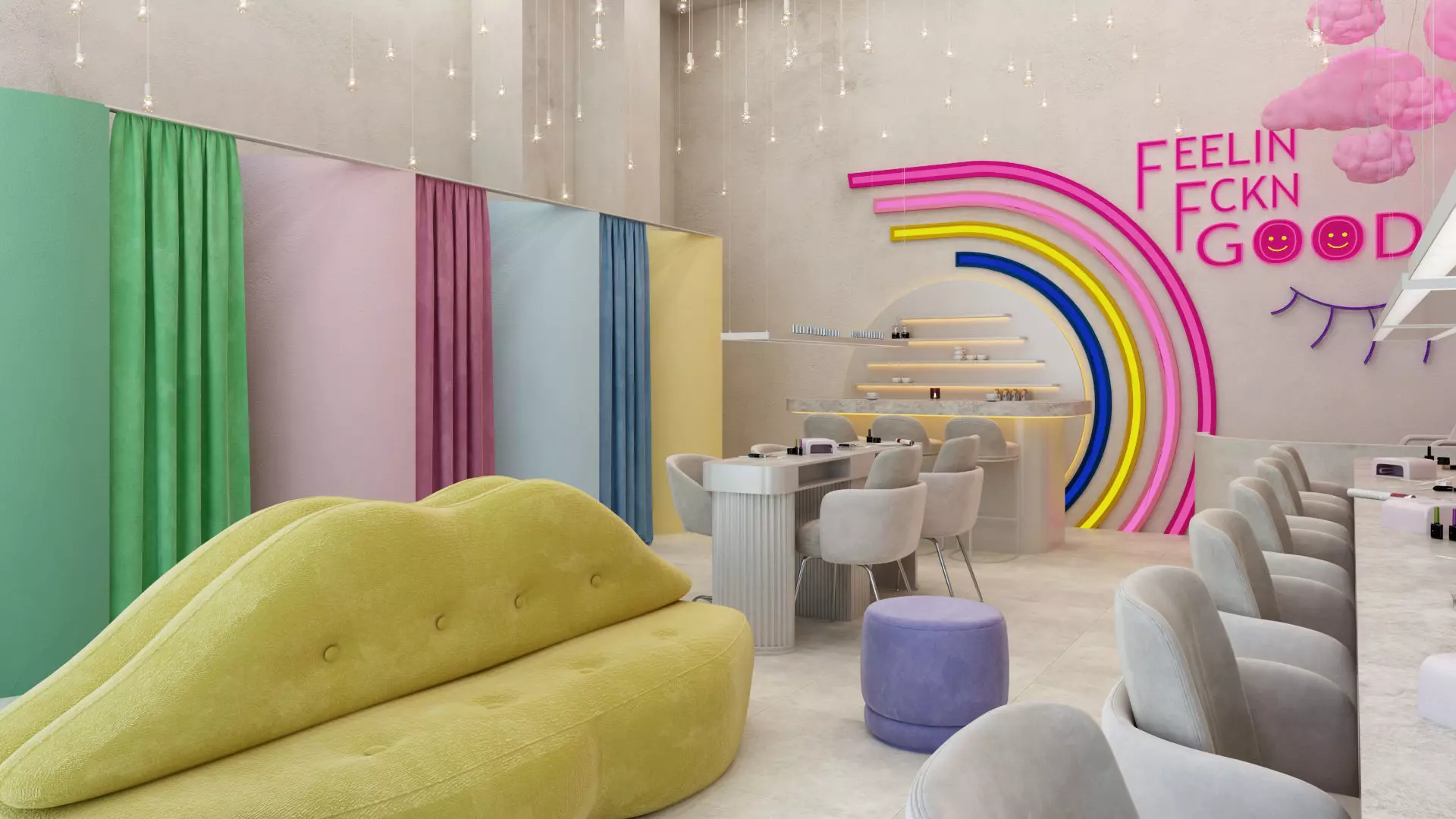 Nail and Spa Salon Interior Project Scene 3D Model  3D model_0