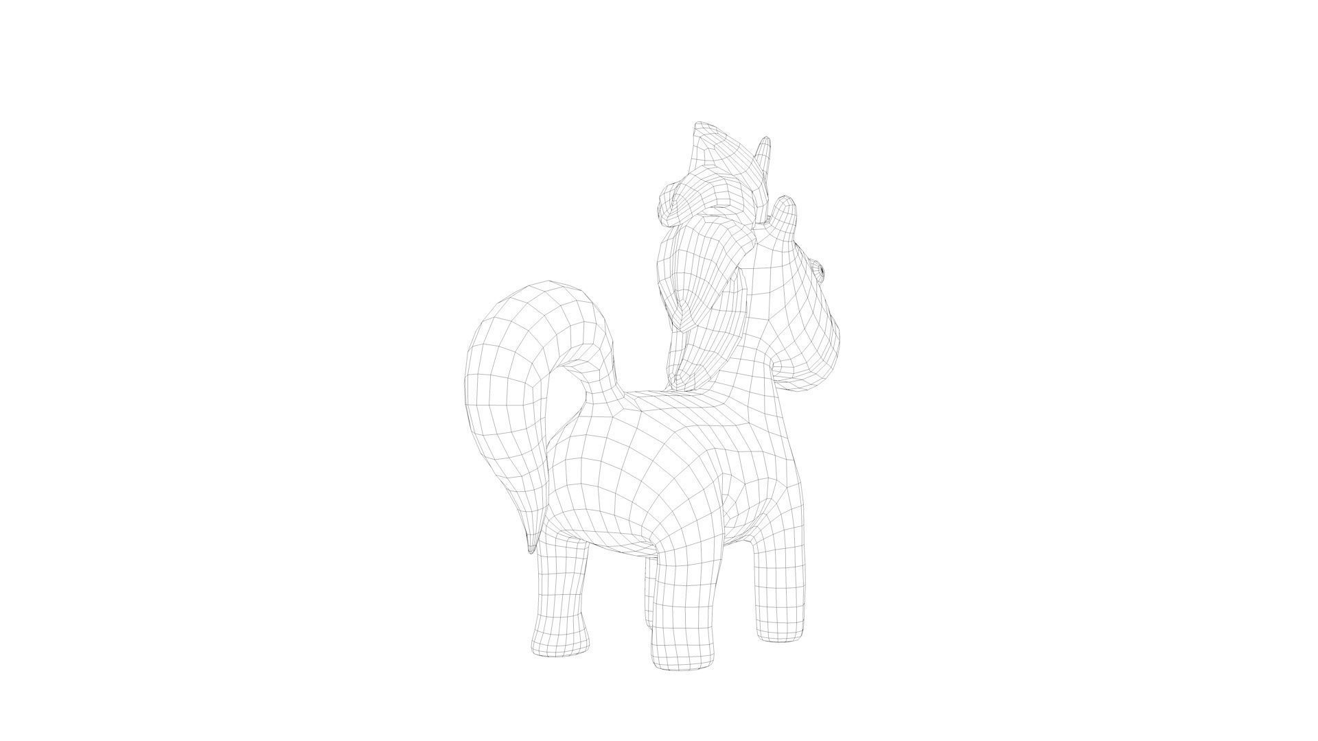 Cartoon Unicorn Low-poly 3D model_13
