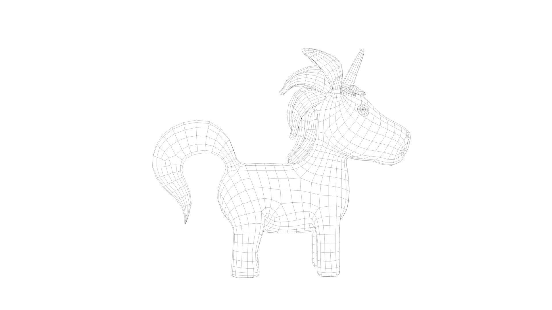 Cartoon Unicorn Low-poly 3D model_14