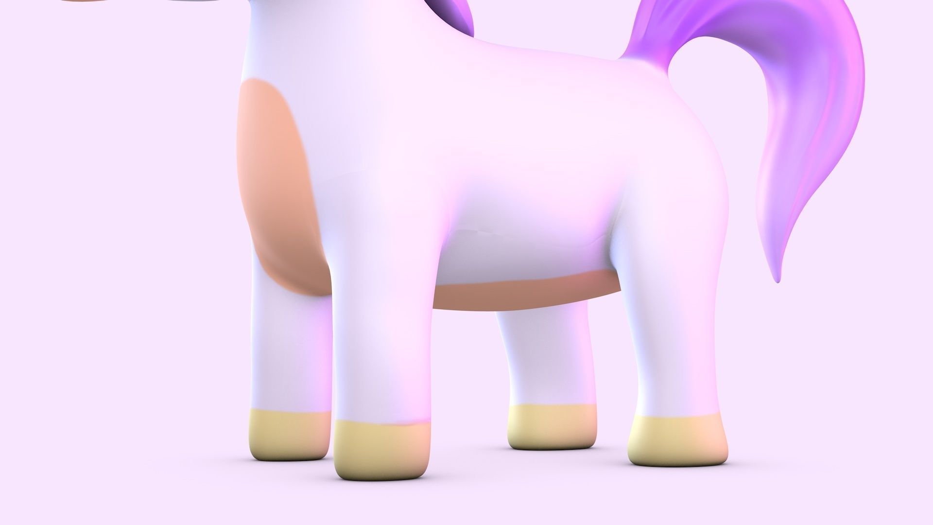 Cartoon Unicorn Low-poly 3D model_8