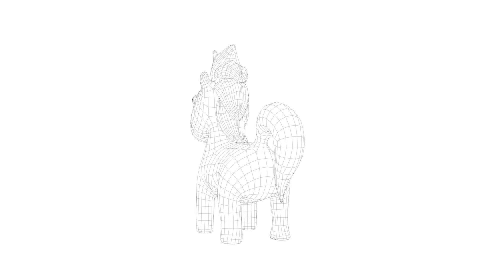 Cartoon Unicorn Low-poly 3D model_12