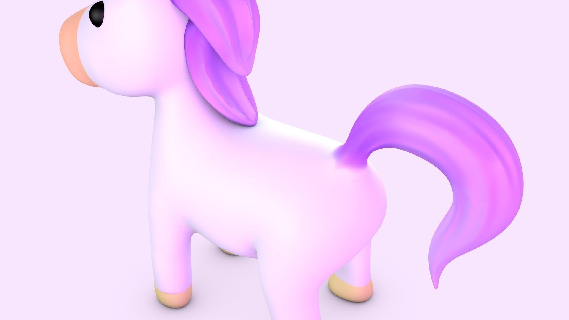 Cartoon Unicorn Low-poly 3D model_9