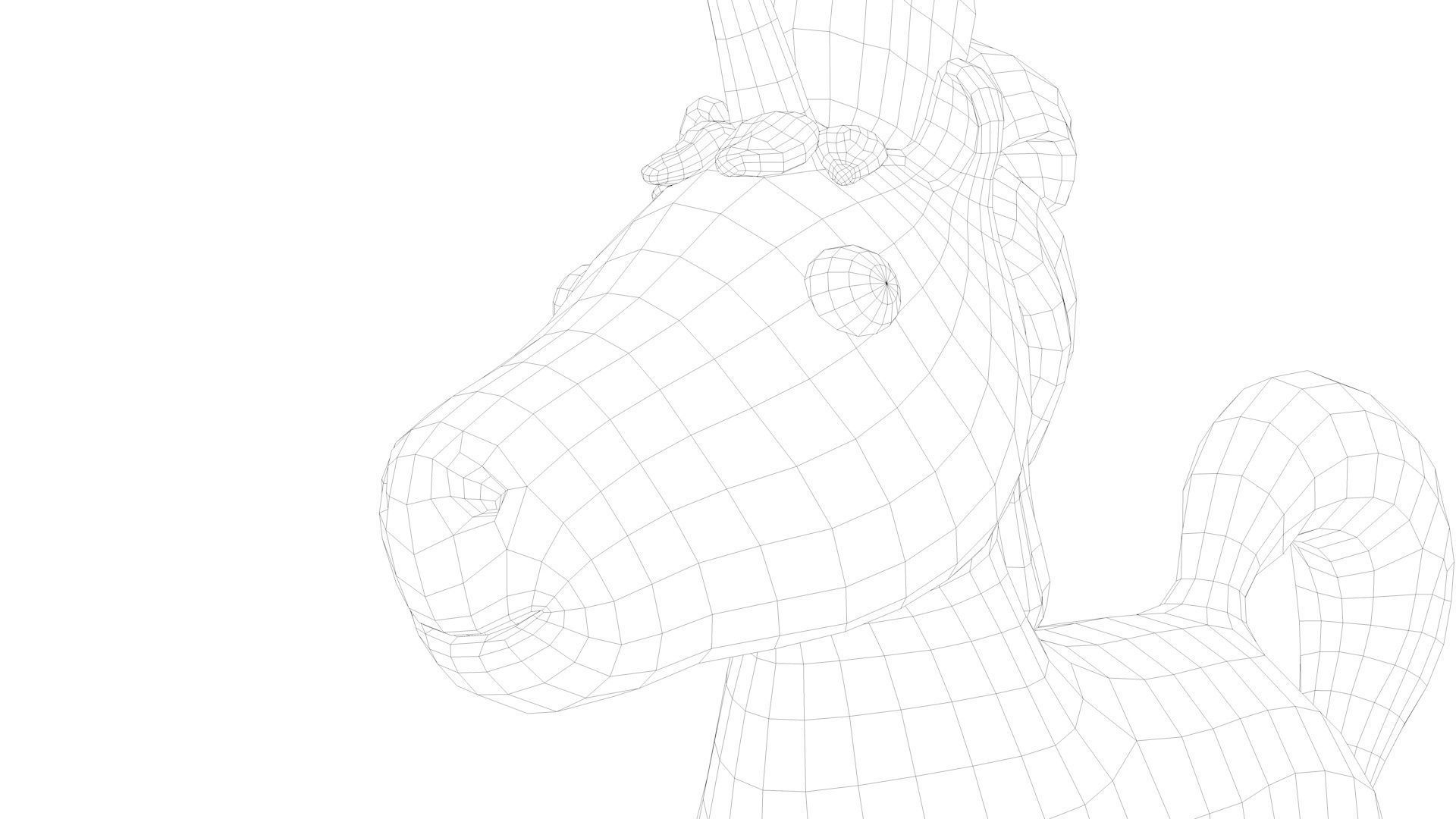 Cartoon Unicorn Low-poly 3D model_16