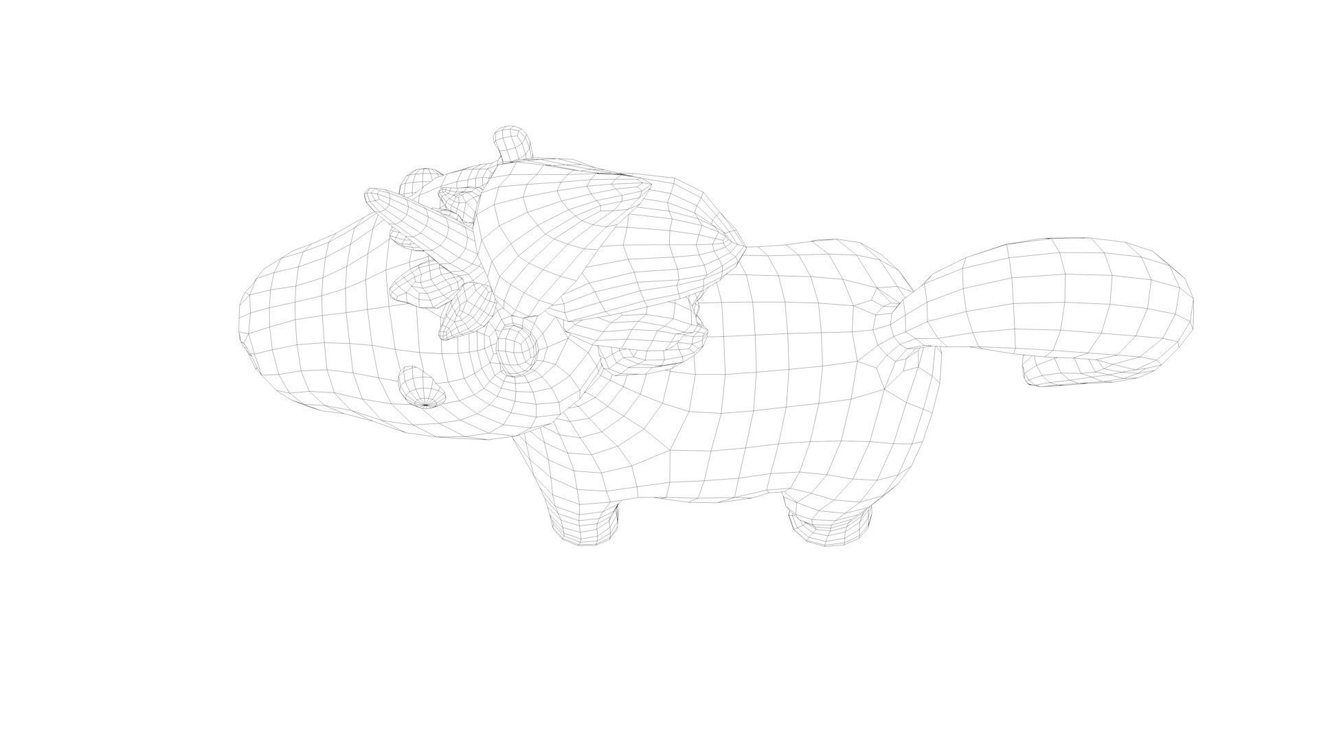 Cartoon Unicorn Low-poly 3D model_17