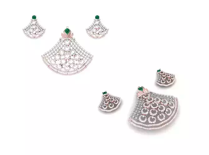 Rose Gold Diamond Pendant 3D Print Model 3D print model