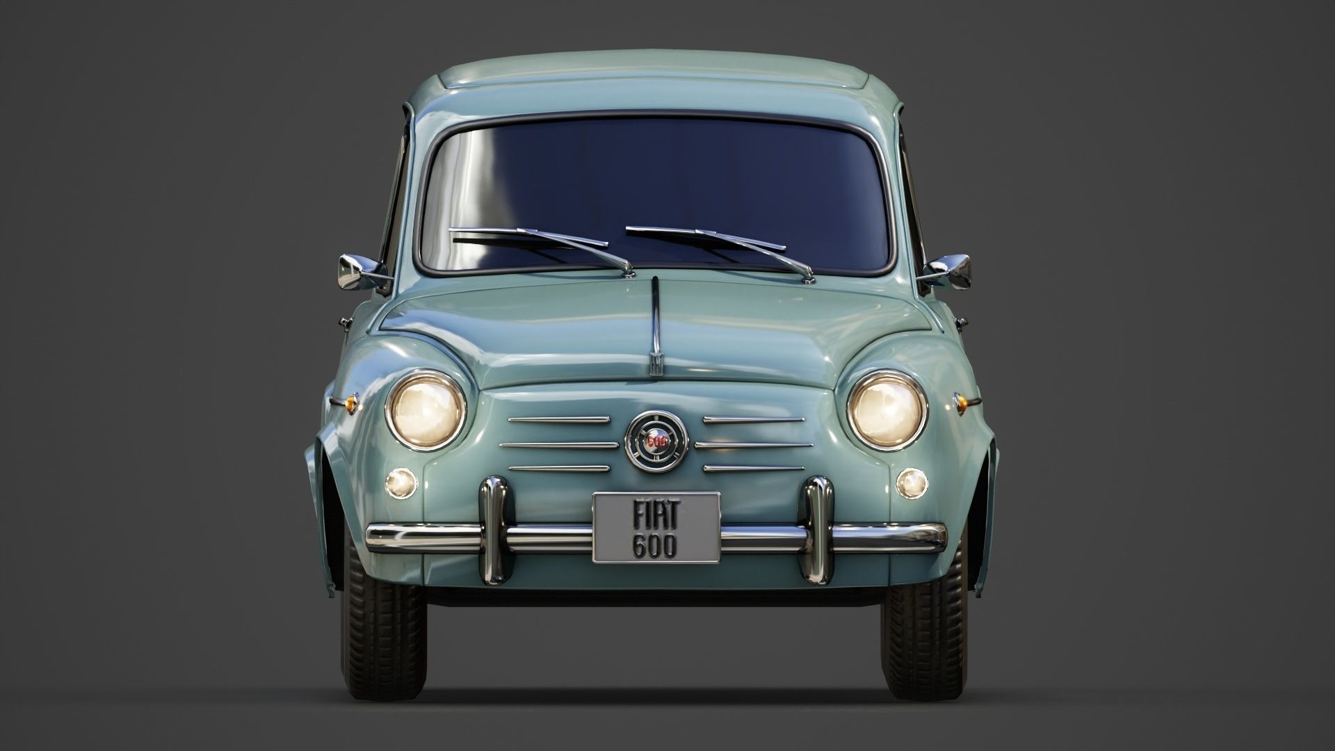 Fiat 600D 1965 3D Model Low-poly 3D model_14