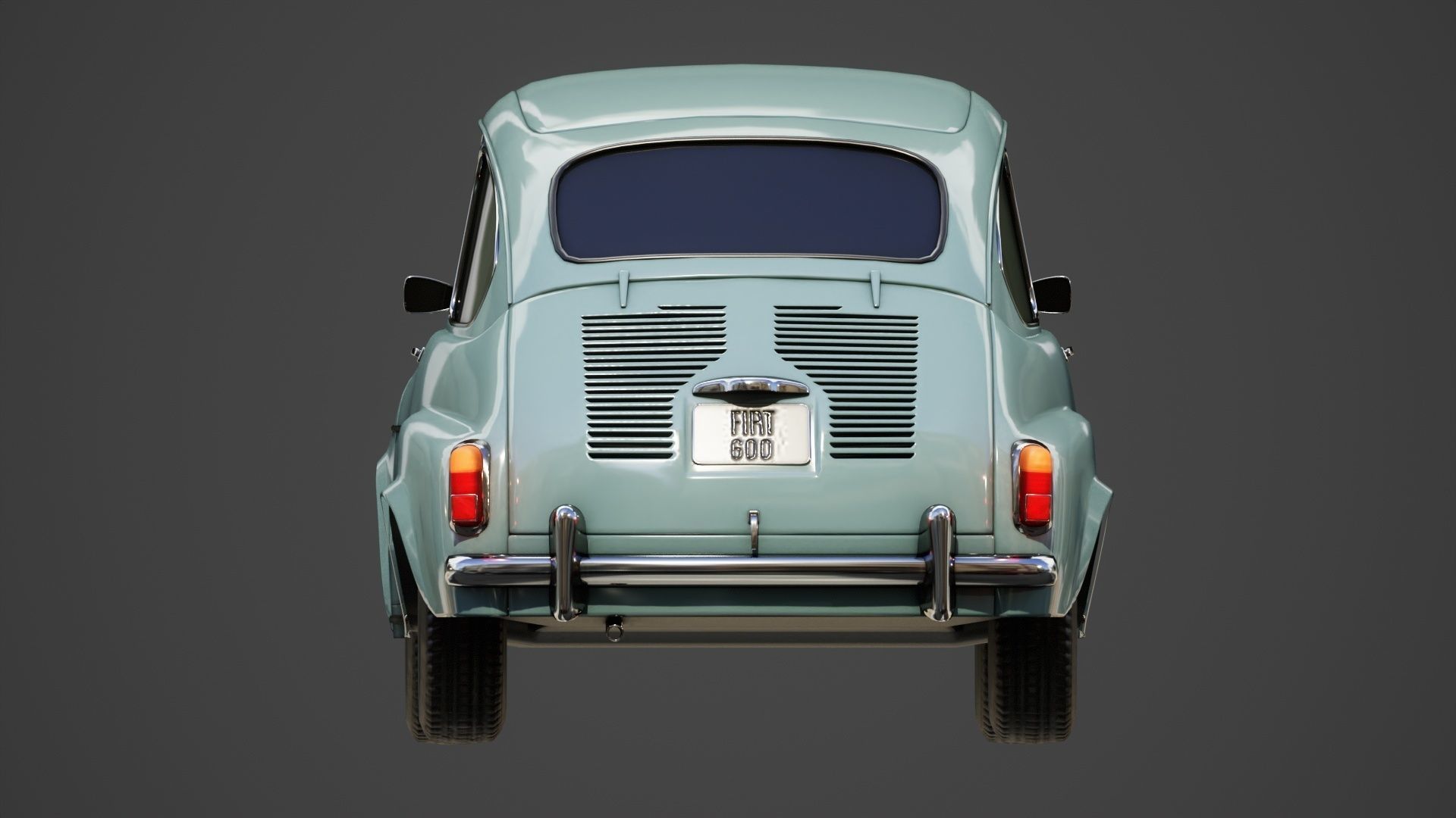 Fiat 600D 1965 3D Model Low-poly 3D model_13