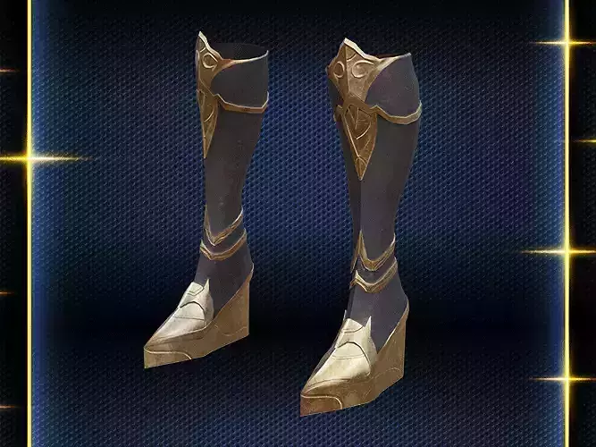 Shield Warrior leg armor female lowpoly game asset Low-poly 3D model