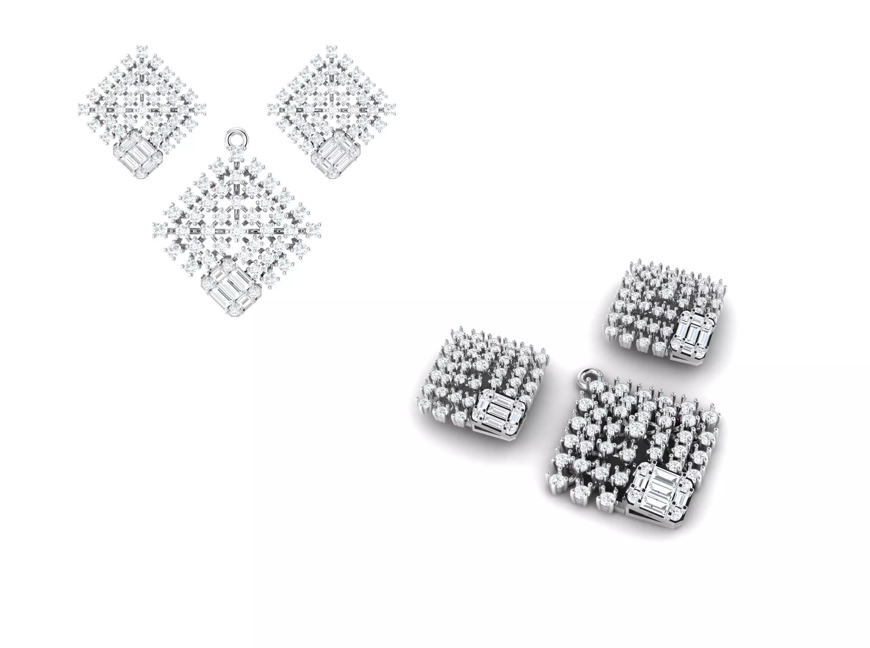 Rose Gold Diamond Pendant 3D Print Model 3D print model_0