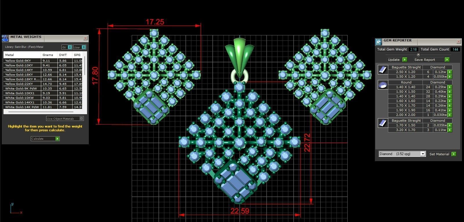 Rose Gold Diamond Pendant 3D Print Model 3D print model_1