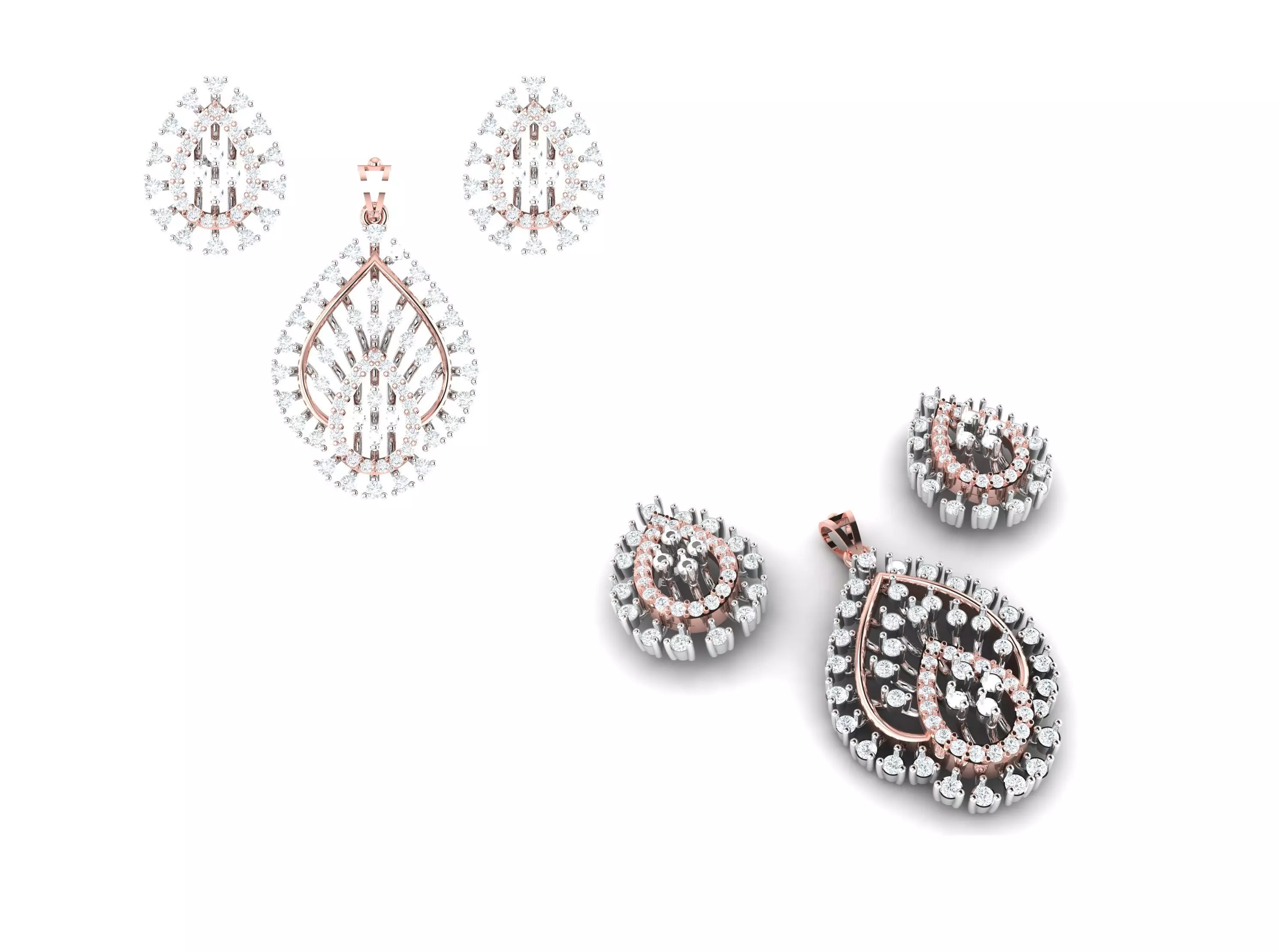 Rose Gold Diamond Pendant 3D Print Model 3D print model_0