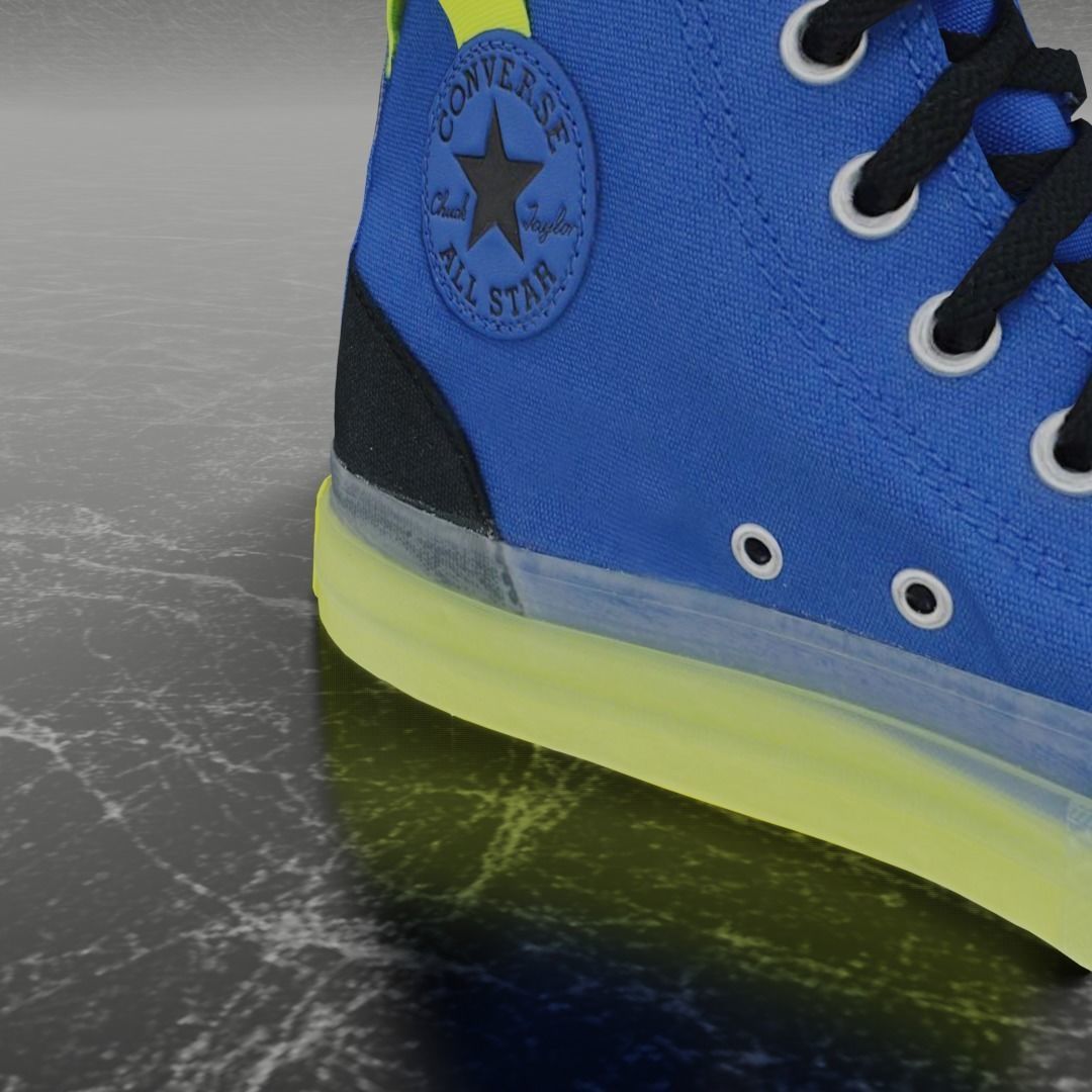 CONVERSE 3D SHOES - BLUE Low-poly 3D model_11