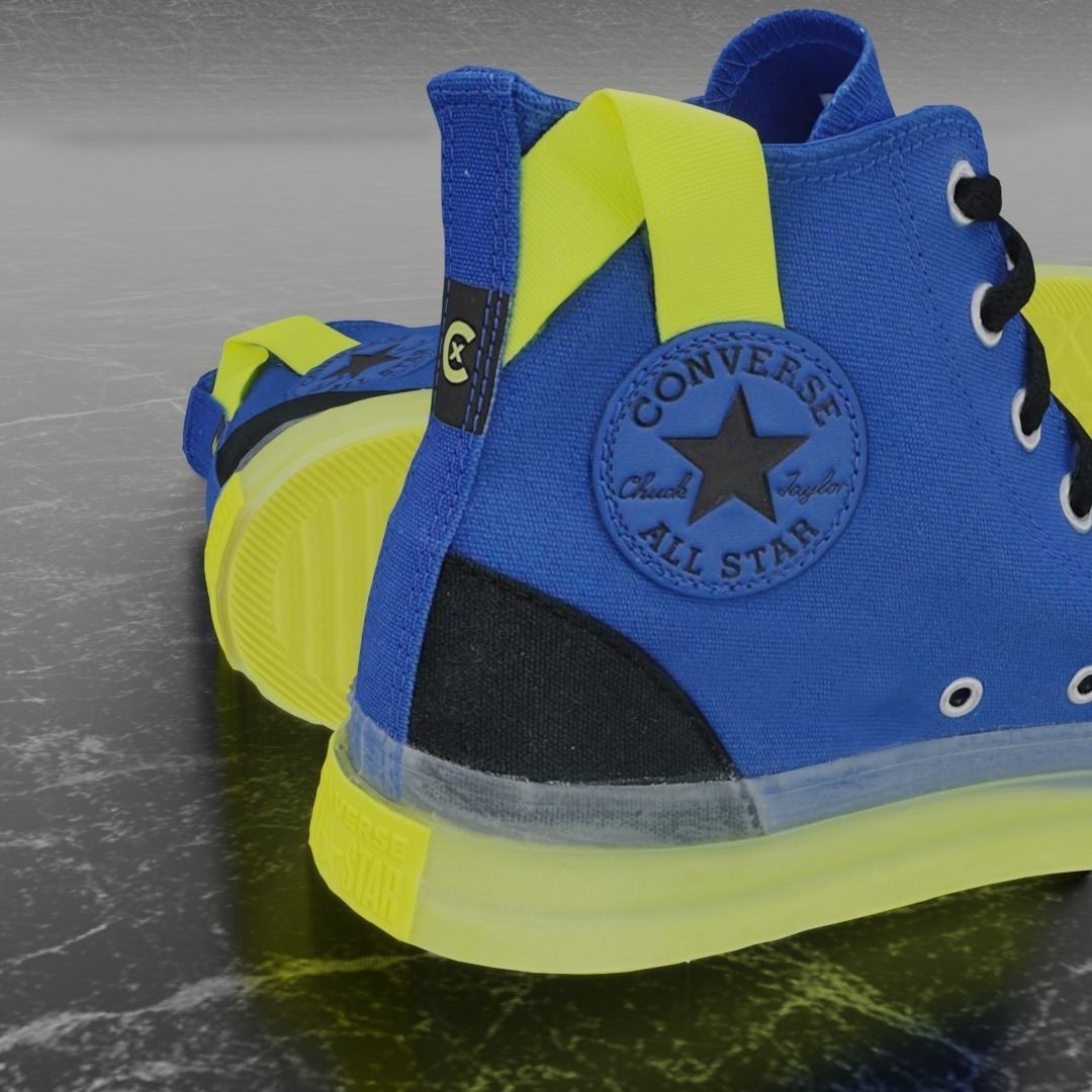 CONVERSE 3D SHOES - BLUE Low-poly 3D model_6