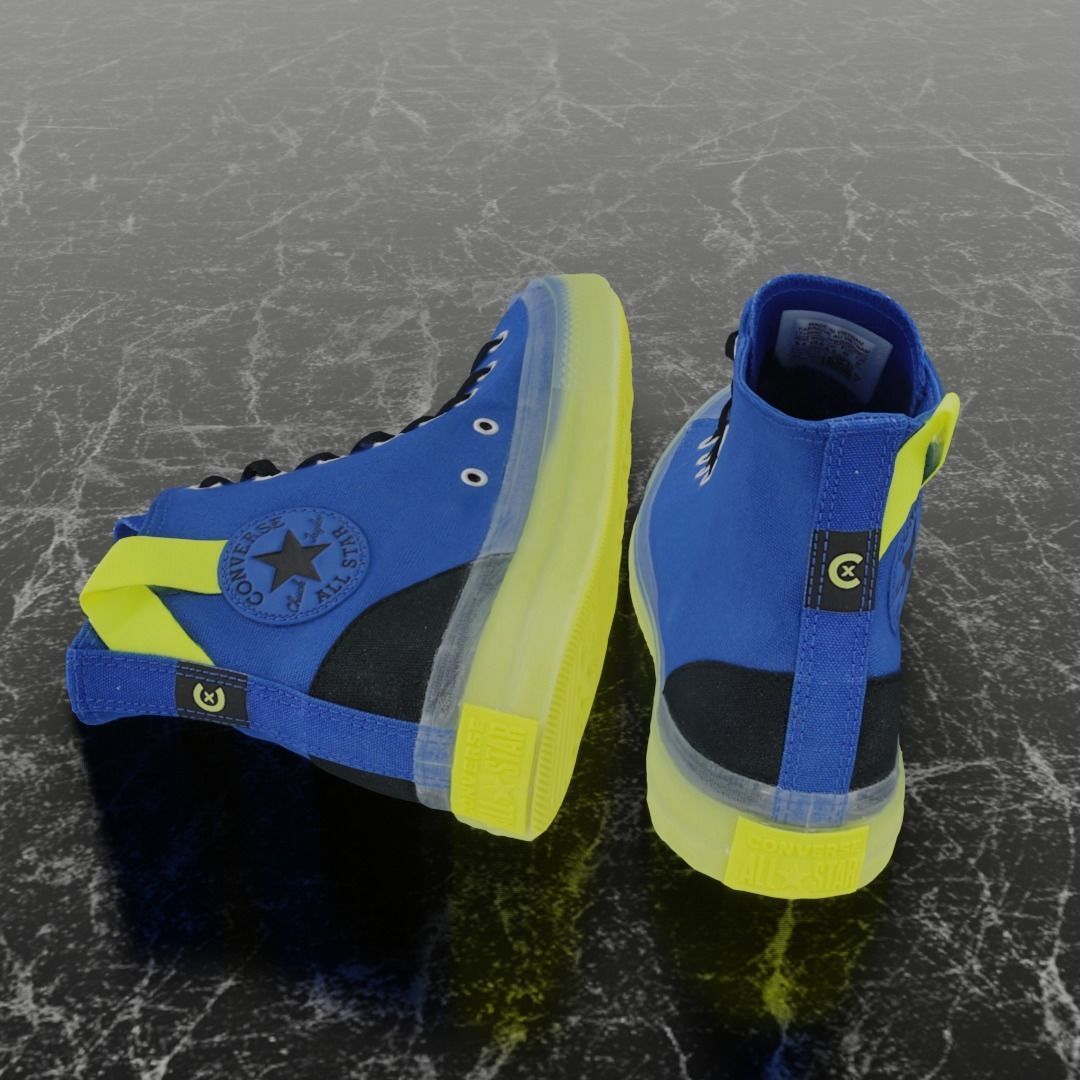 CONVERSE 3D SHOES - BLUE Low-poly 3D model_3
