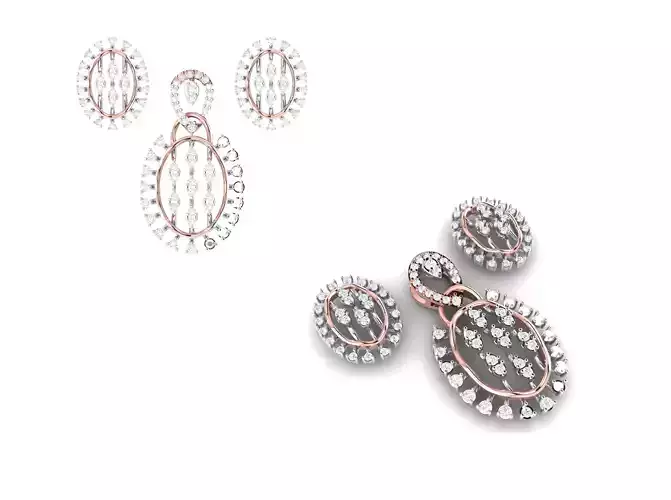 Rose Gold Diamond Pendant 3D Print Model 3D print model