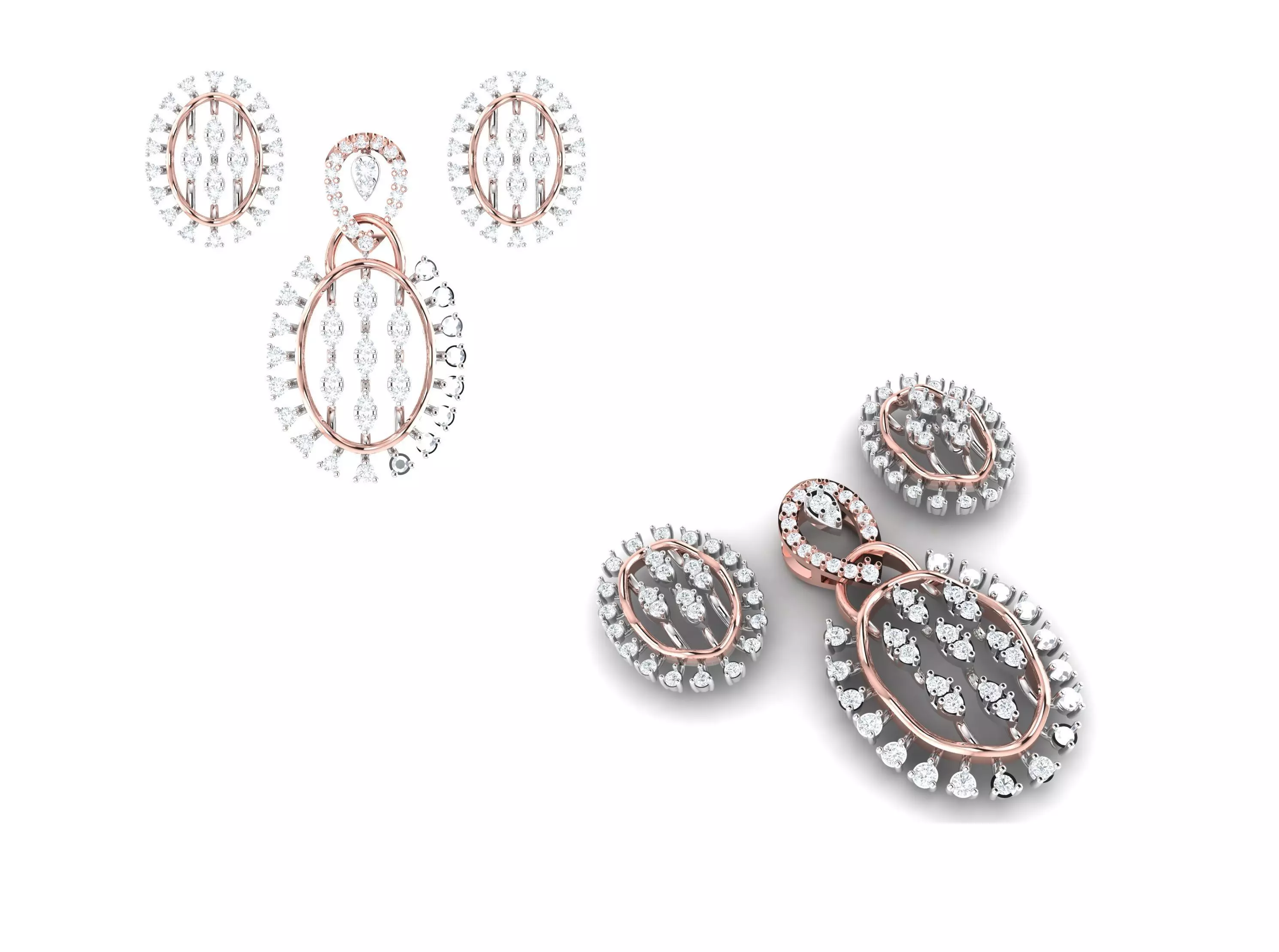 Rose Gold Diamond Pendant 3D Print Model 3D print model