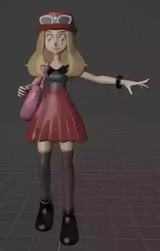 Serena pokemon trainer 3D print model