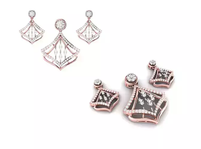 Rose Gold Diamond Pendant 3D Print Model