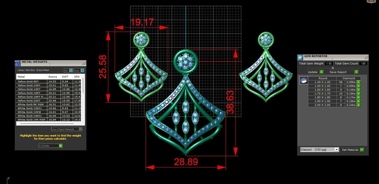 Rose Gold Diamond Pendant 3D Print Model 3D print model_1