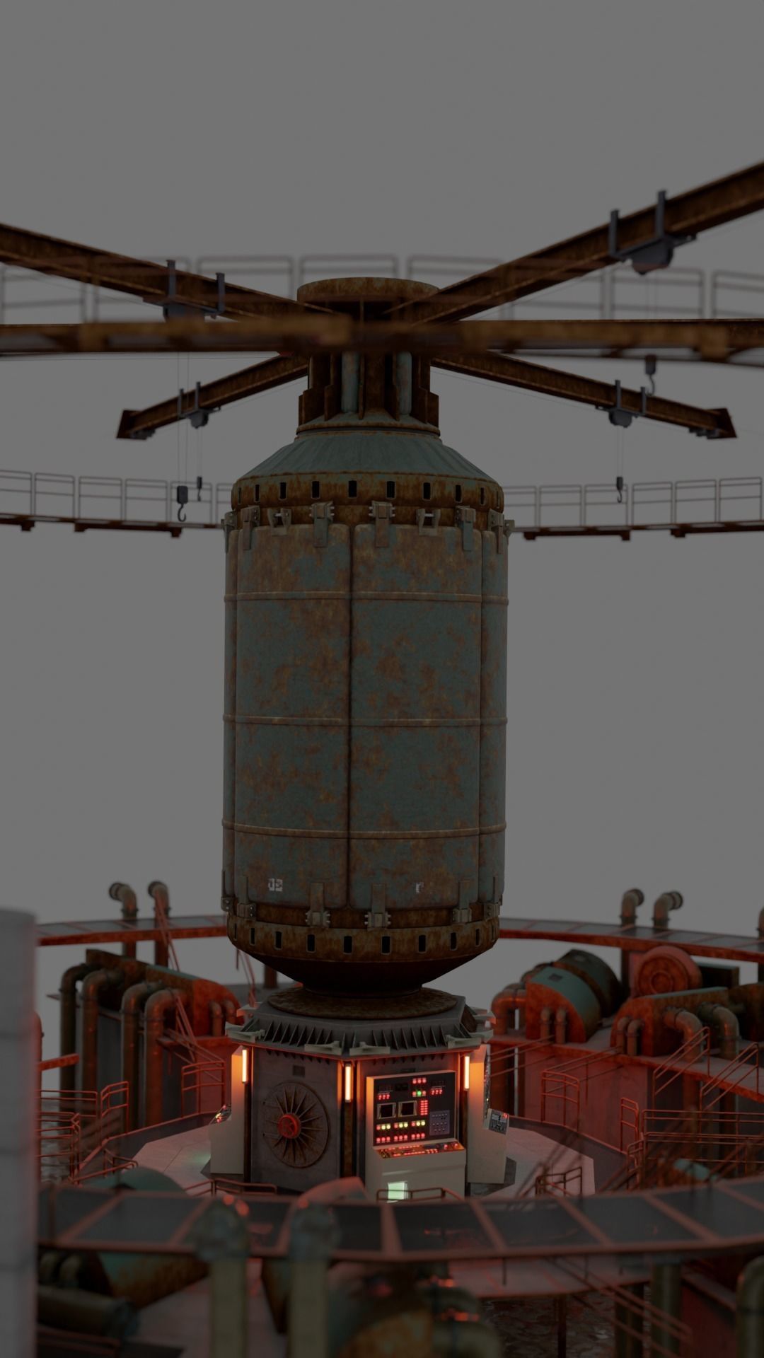 Silo Series Generator Room Free 3D model_6