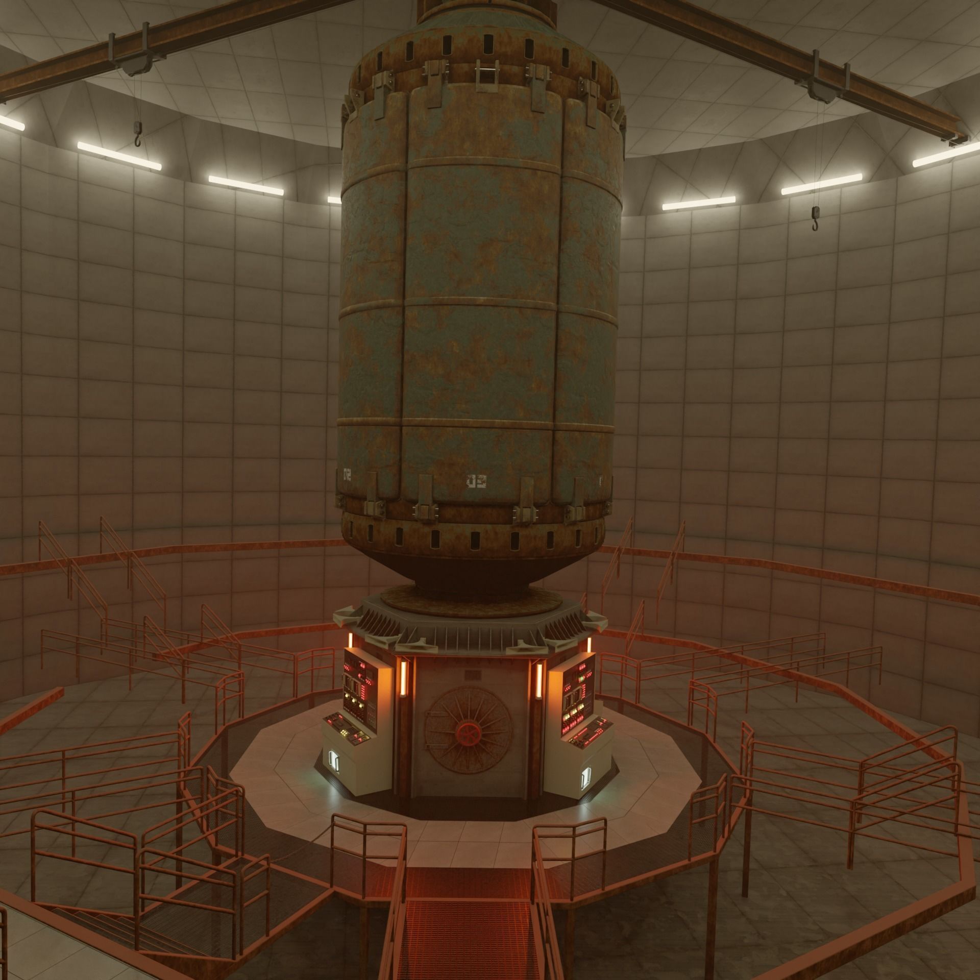 Silo Series Generator Room Free 3D model_5