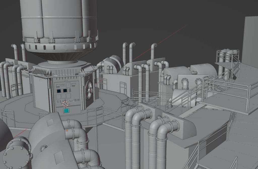Silo Series Generator Room Free 3D model_1