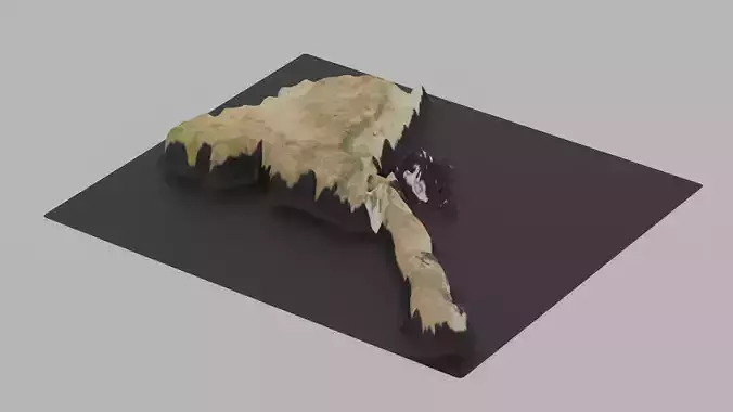Eritrea Map Country Low-poly 3D model