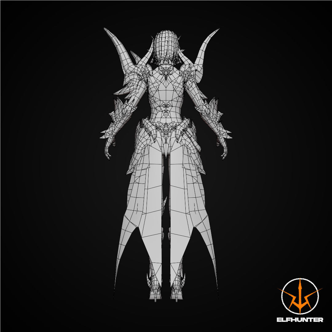 EXCLUSIVE ELF HUNTER EDITION RIGGED CHARACTER ELF AVADONE Low-poly 3D model_12