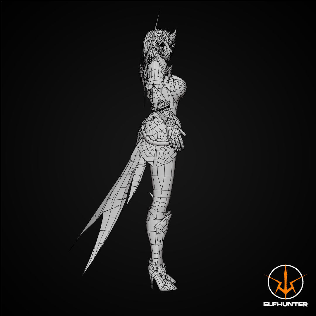 EXCLUSIVE ELF HUNTER EDITION RIGGED CHARACTER ELF AVADONE Low-poly 3D model_11