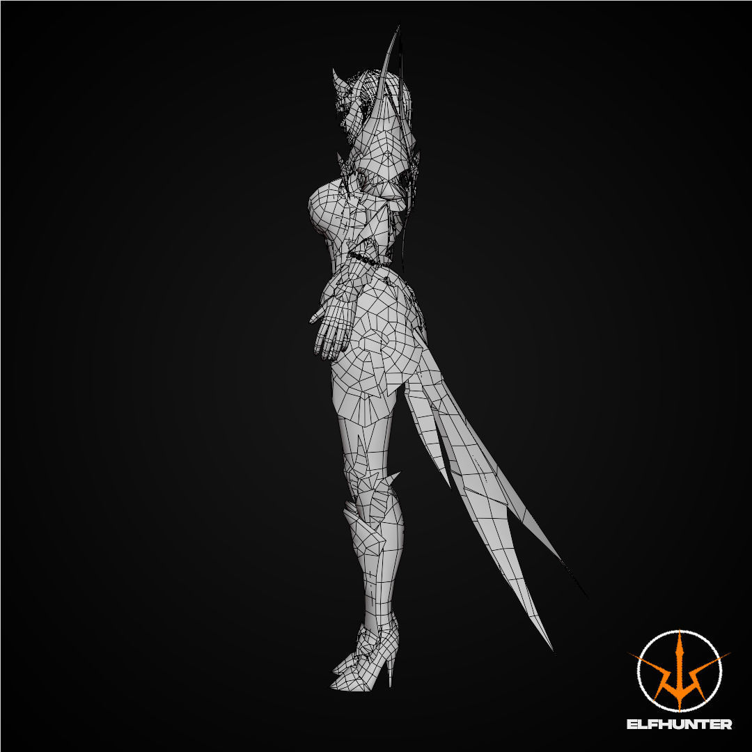 EXCLUSIVE ELF HUNTER EDITION RIGGED CHARACTER ELF AVADONE Low-poly 3D model_13