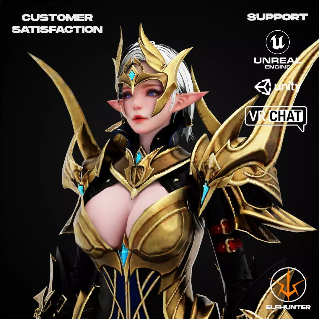 EXCLUSIVE ELF HUNTER EDITION RIGGED CHARACTER ELF AVADONE Low-poly 3D model_0