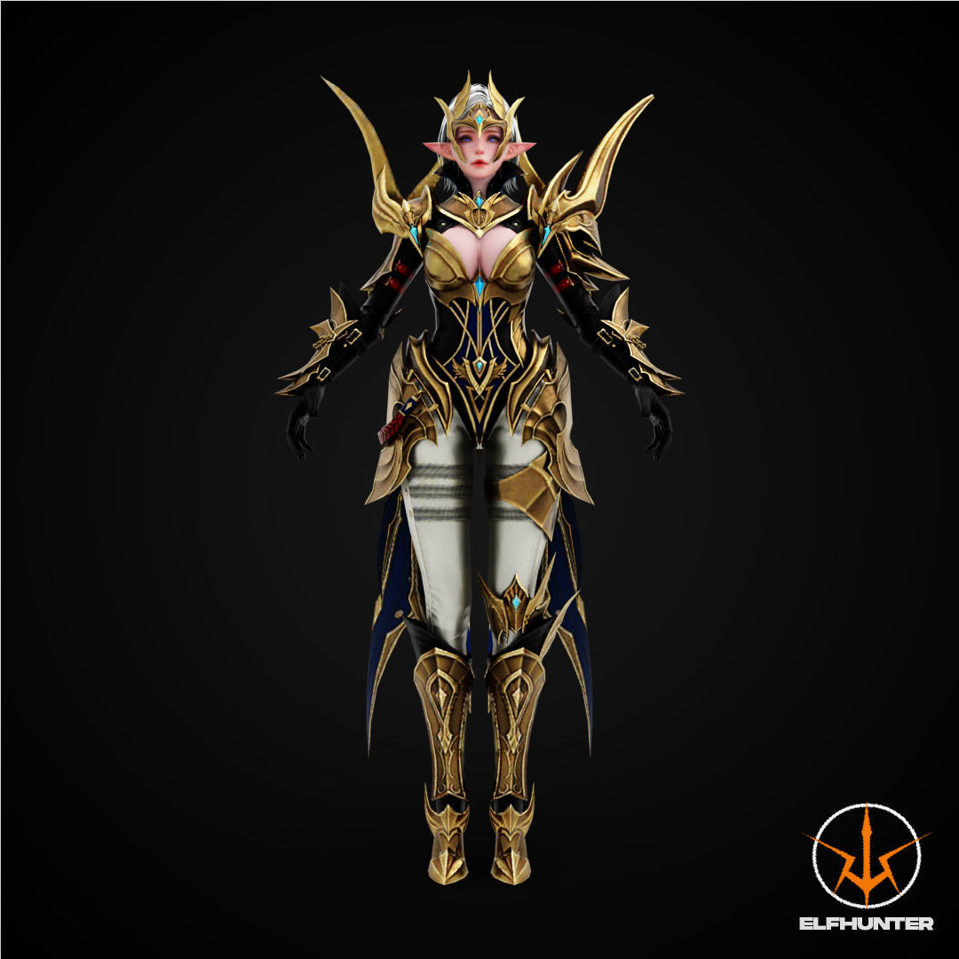 EXCLUSIVE ELF HUNTER EDITION RIGGED CHARACTER ELF AVADONE Low-poly 3D model_2