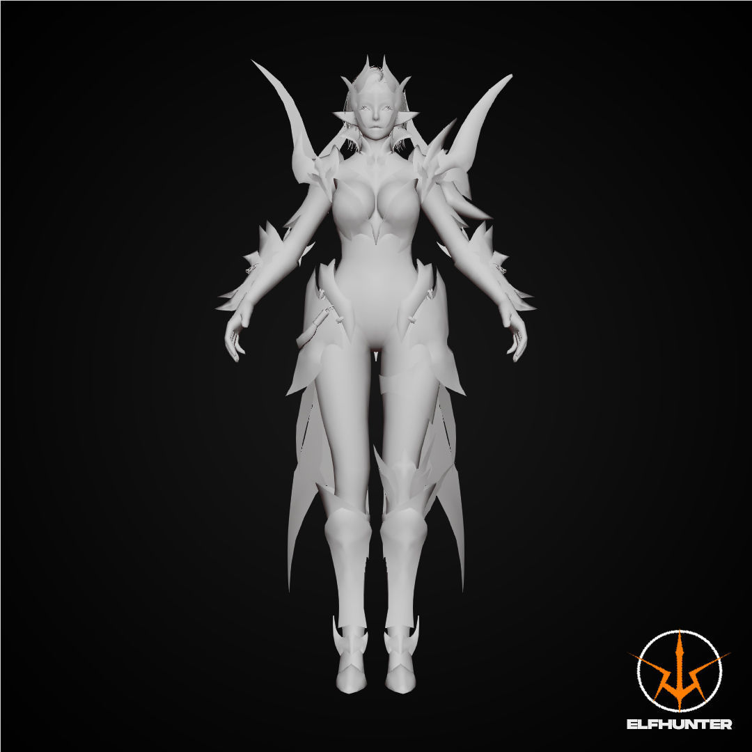 EXCLUSIVE ELF HUNTER EDITION RIGGED CHARACTER ELF AVADONE Low-poly 3D model_6