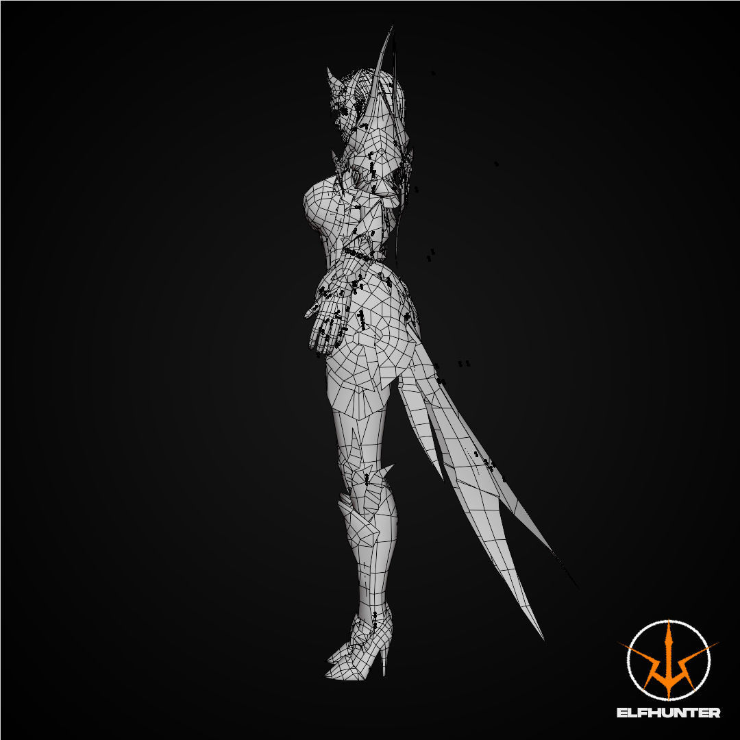 EXCLUSIVE ELF HUNTER EDITION RIGGED CHARACTER ELF AVADONE Low-poly 3D model_17