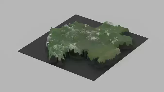 Gabon Map Country Low-poly 3D model