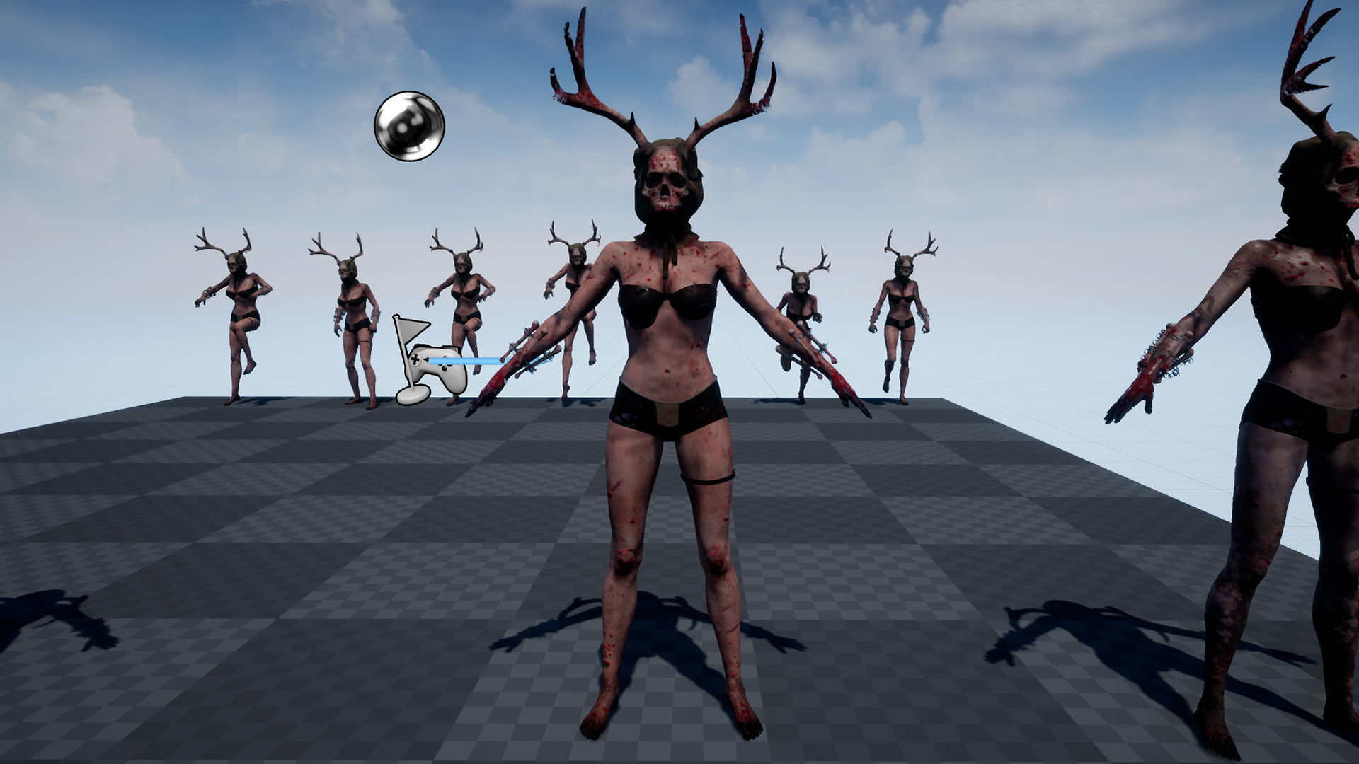 The Damned witch game character for Horror and Fantasy games Low-poly 3D model_14