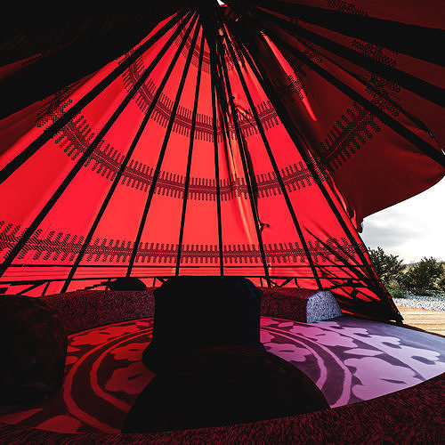 Red indian Tent 3D model 7
