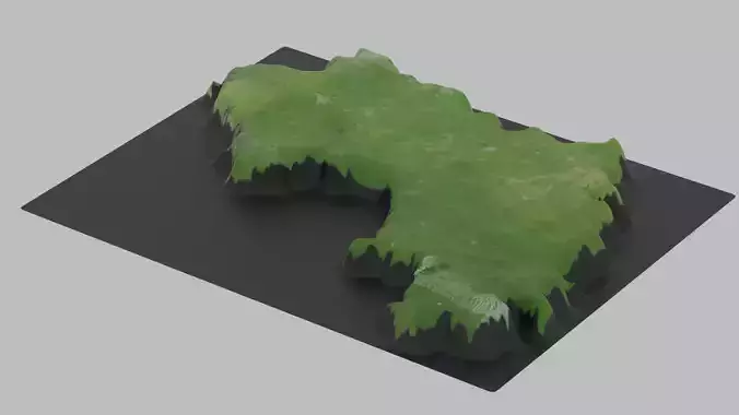 Guinea Map Country Low-poly 3D model