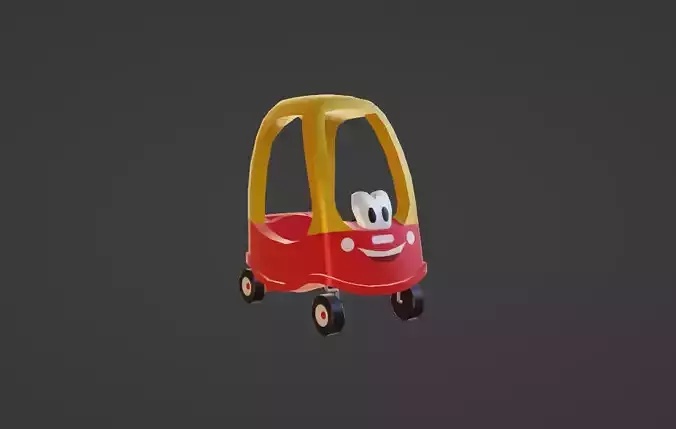 Childrens Rideable Toy Car Free low-poly 3D model