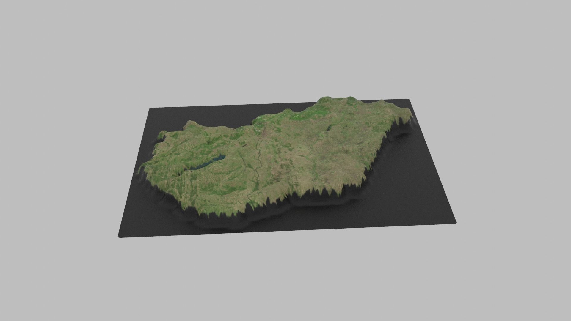 Hungary Map Country Low-poly 3D model_1