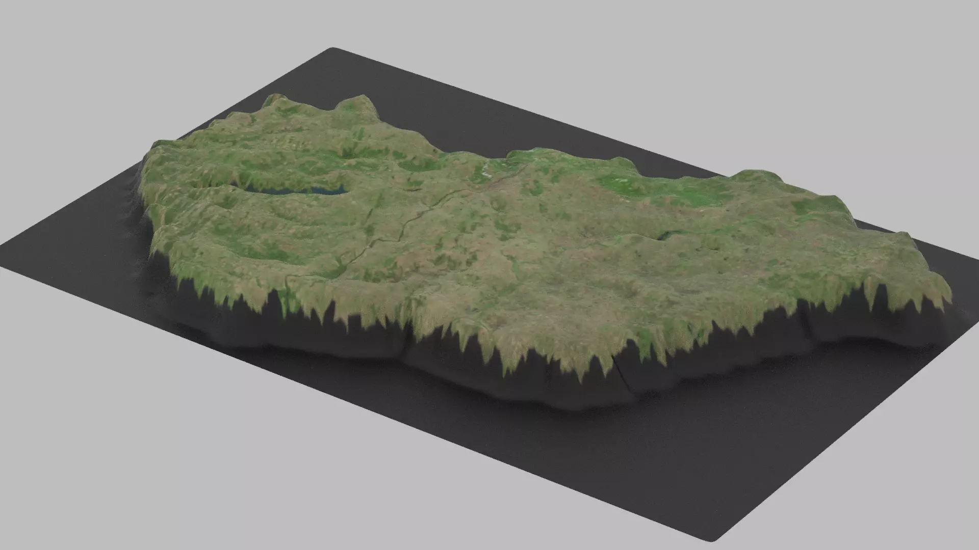 Hungary Map Country Low-poly 3D model_0